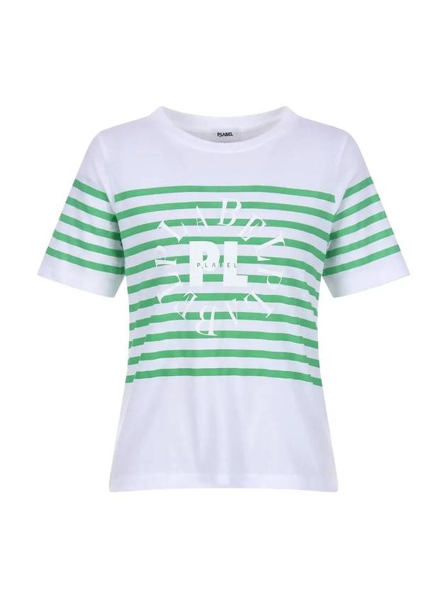 Striped Logo Short Sleeve T-Shirt MW3ME187GRN - P_LABEL - BALAAN 2