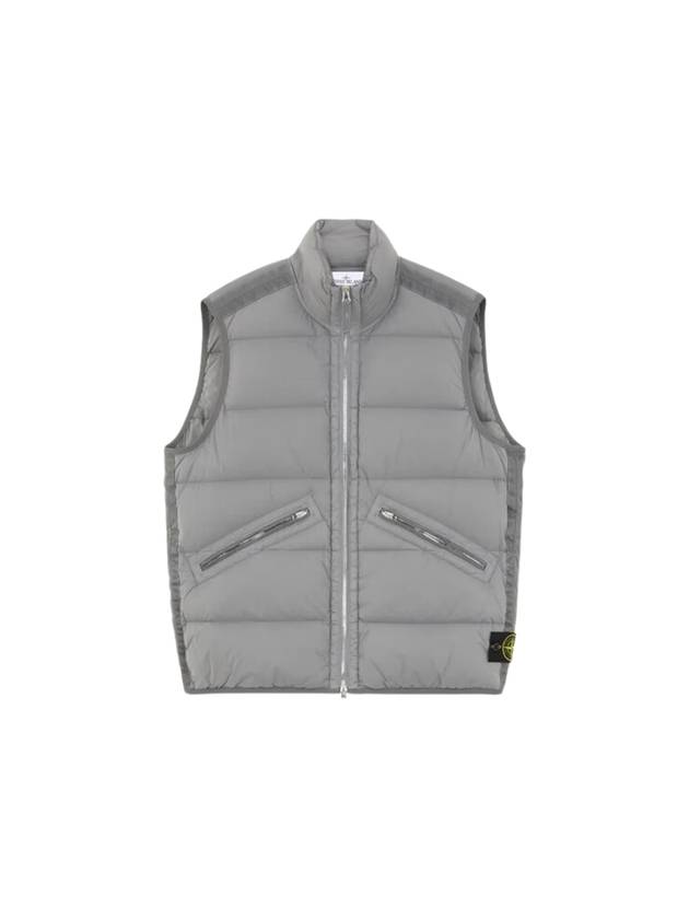 Seamless Tunnel Nylon Down Vest Green Grey - STONE ISLAND - BALAAN 2