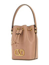 V Logo Signature Nappa Leather Bucket Bag Pink - VALENTINO - BALAAN 3