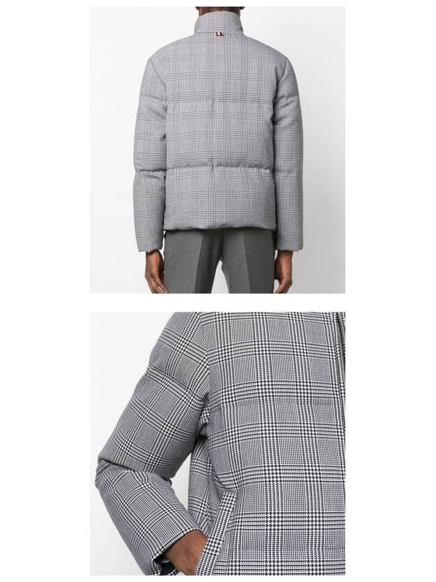 4 Bar Check Reversible Padded Jacket Black White - THOM BROWNE - BALAAN 6