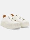 Canvas Platform Low Top Sneakers White - JIL SANDER - BALAAN 4