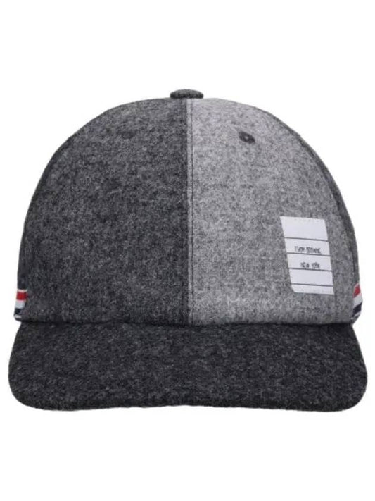 Logo Patch Panel Ball Cap Gray Hat - THOM BROWNE - BALAAN 1