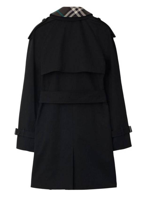 Double Breasted Short Trench Coat Black - BURBERRY - BALAAN 5