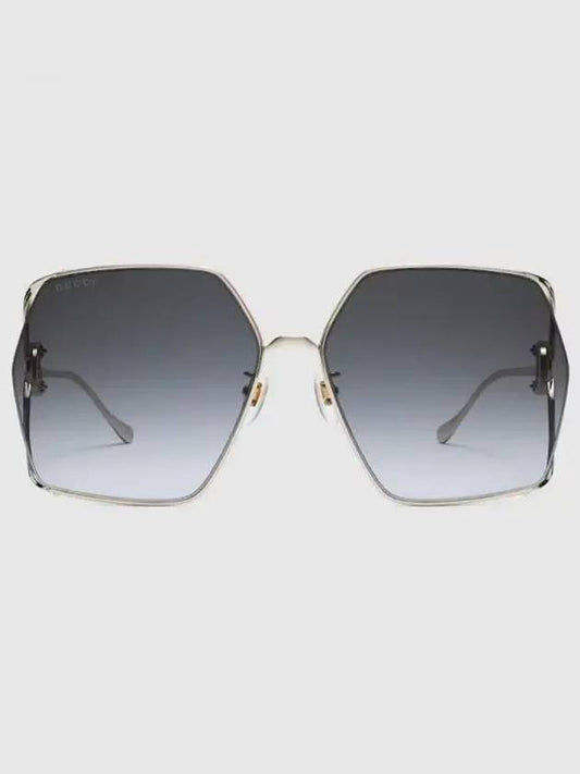 Low Nose Bridge Fit Rectangular Sunglasses Yellow Gold Tone Metal 733367I33308012 - GUCCI - BALAAN 2