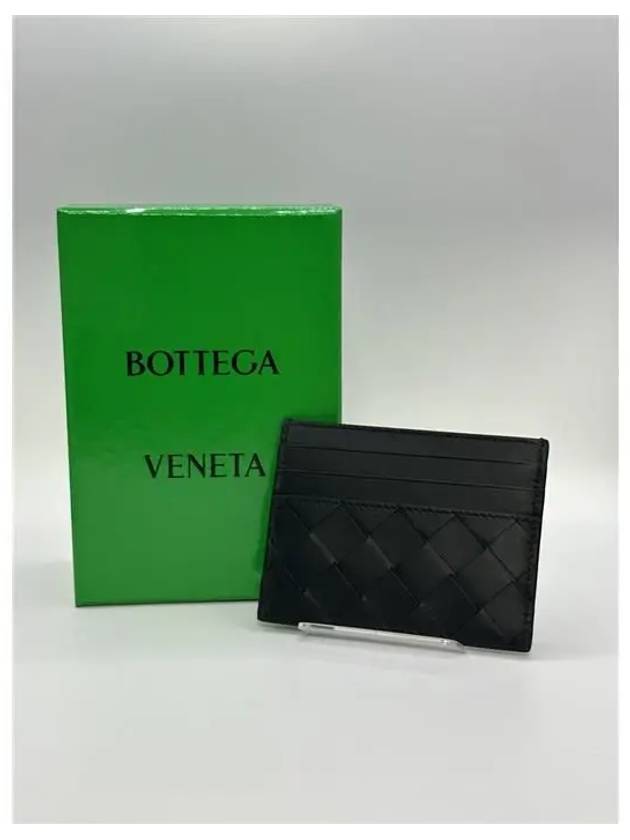 Intrecciato Leather Card Wallet Black - BOTTEGA VENETA - BALAAN 5