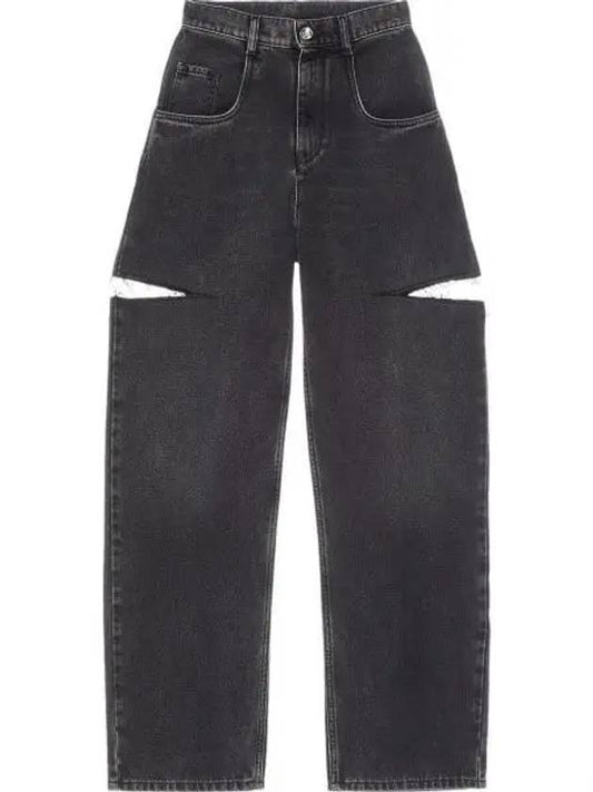 Slash Detail Straight Jeans Washed Black - MAISON MARGIELA - BALAAN 2