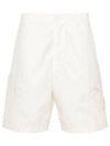 Cargo Bermuda Comfort Fit Cotton Shorts Off White - STONE ISLAND - BALAAN 2