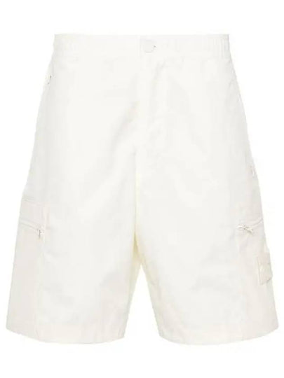 Cargo Bermuda Comfort Fit Cotton Shorts Off White - STONE ISLAND - BALAAN 2