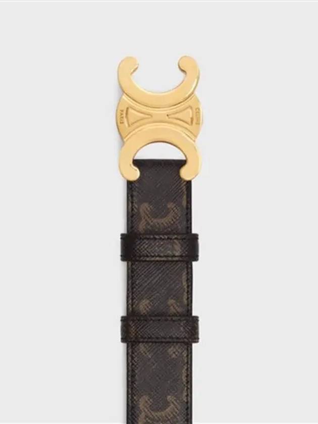 Monogram Triomphe Buckle Medium Leather Belt Tan - CELINE - BALAAN 4