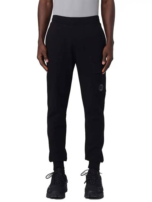 Diagonal Raised Fleece Cargo Track Pants Black - CP COMPANY - BALAAN 2