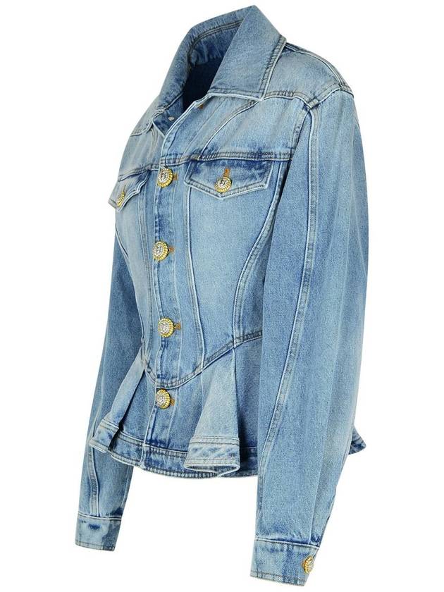 peplum denim jacket blue - BALMAIN - BALAAN 3