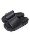 Embossed Logo Platform Leather Slippers Black - Y-3 - BALAAN 4