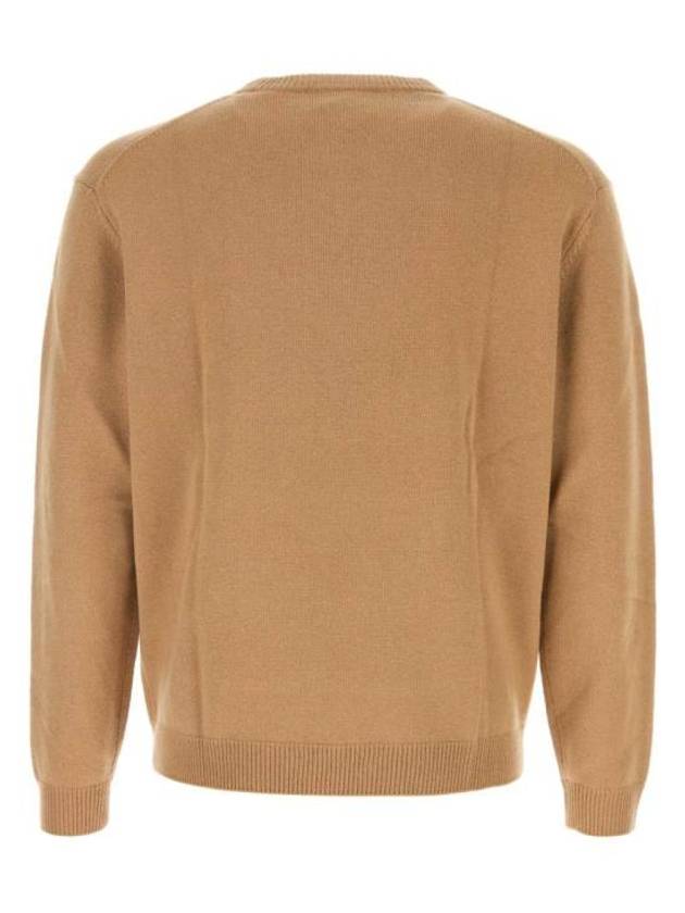 Bold Fox Head Embroidered Knit Top Camel - MAISON KITSUNE - BALAAN 3