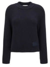 Logo Patch Wool Knit Top Night Blue - AMI - BALAAN 2