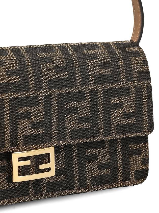 Baguette FF Fabric Shoulder Long Wallet Brown - FENDI - BALAAN 4