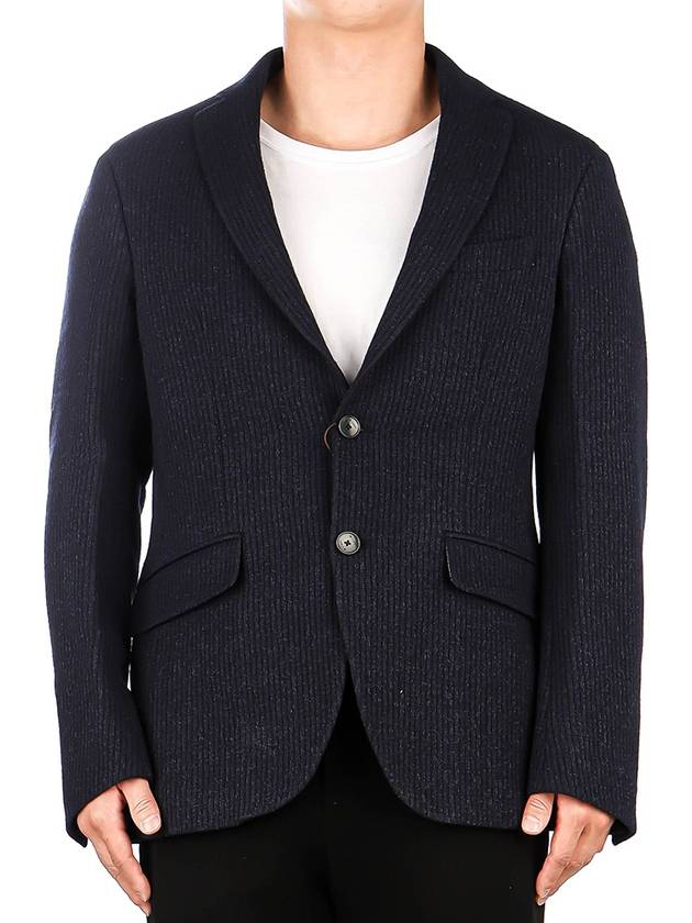 Ribbed Single Breasted Jacket Navy - ETRO - BALAAN 2