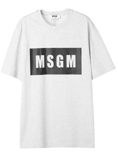 Box Logo Print Short Sleeve T-Shirt Grey - MSGM - BALAAN 2