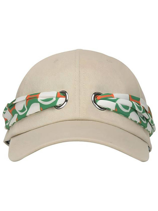 Scarf Ribbon Decoration Soft Type Beige Ball Cap DO9242AC16 2 - DOYOUKNOWMC GOLF WEAR - BALAAN 1