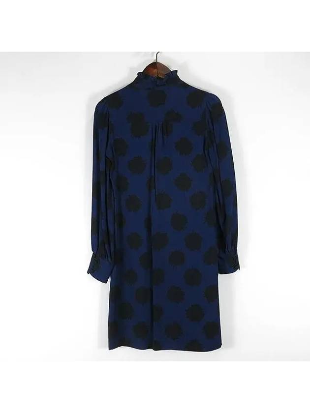 Navy color dot printing women s dress - DIANE VON FURSTENBERG - BALAAN 2