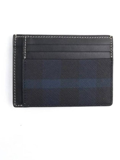 Check Print Money Clip Card Wallet Navy - BURBERRY - BALAAN 2