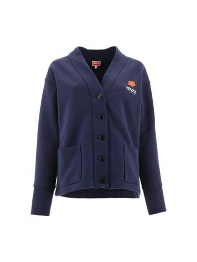 Boke Flower Cotton Cardigan Navy - KENZO - BALAAN 2