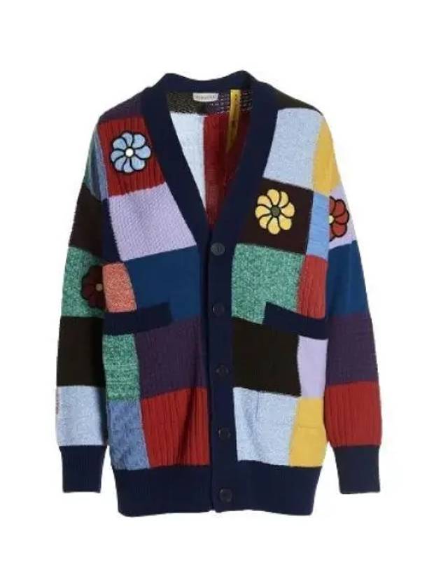 Patchwork V-Neck Cardigan - MONCLER - BALAAN 2