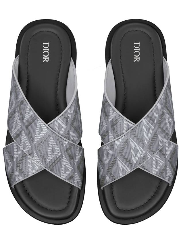 CD Diamond Alias ​​Leather Slippers Grey - DIOR - BALAAN 5