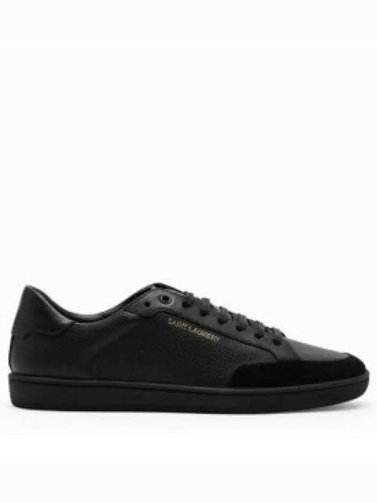 Court Classic Perforated Leather Low Top Sneakers Black - SAINT LAURENT - BALAAN 2