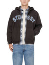 graphic logo hooded zip up jacket black 118565 0034 - STUSSY - BALAAN 3