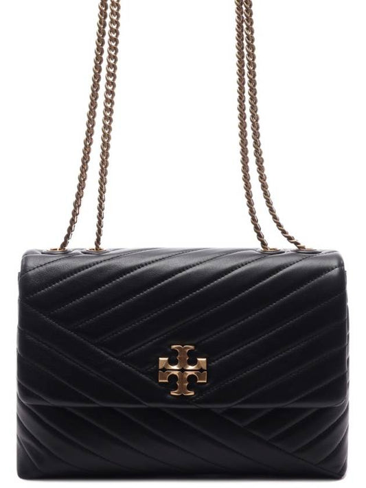 Kira Chevron Convertible Shoulder Bag Black - TORY BURCH - BALAAN 2