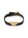 Saffiano Triangle Logo Bracelet Black - PRADA - BALAAN 3