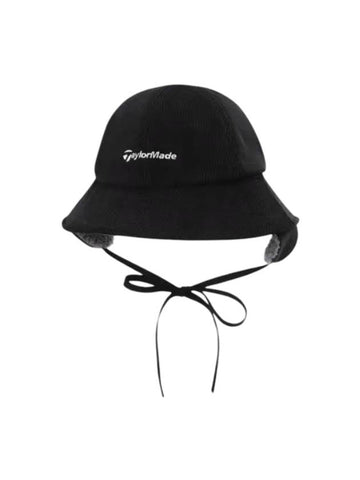 Women's Corduroy Earring Bucket Hat Black - TAYLORMADE - BALAAN 1