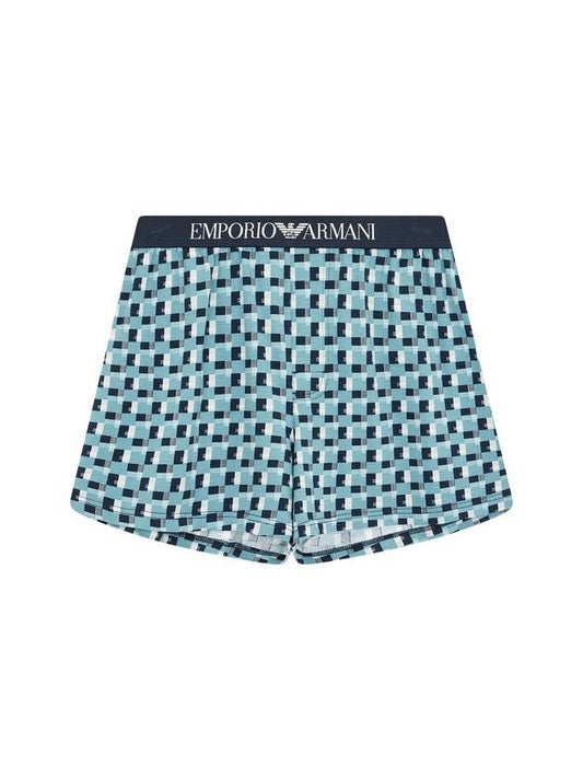 Logo Brand Jacquard Pattern Briefs Blue - EMPORIO ARMANI - BALAAN 1