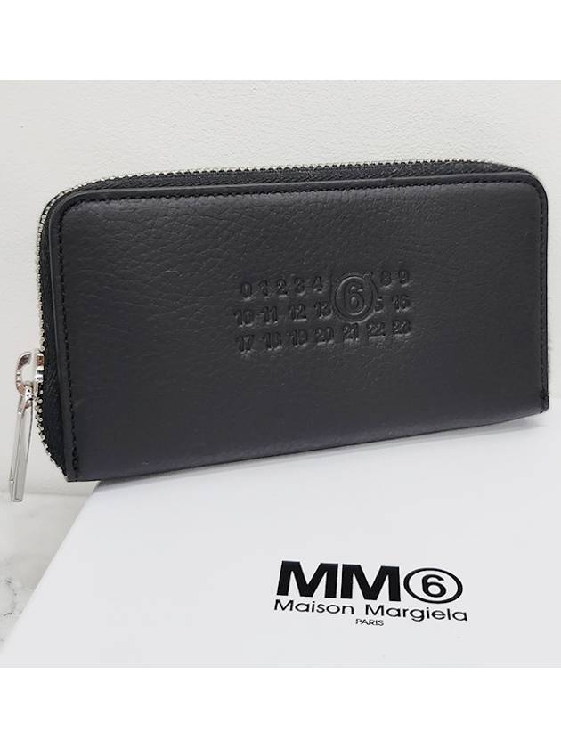 Embossed Numeric Logo Zip Around Long Wallet Black - MAISON MARGIELA - BALAAN 5