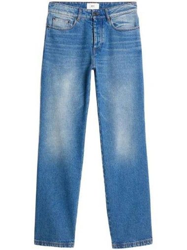 Straight Fit Relaxed Denim Jeans Blue - AMI - BALAAN 1