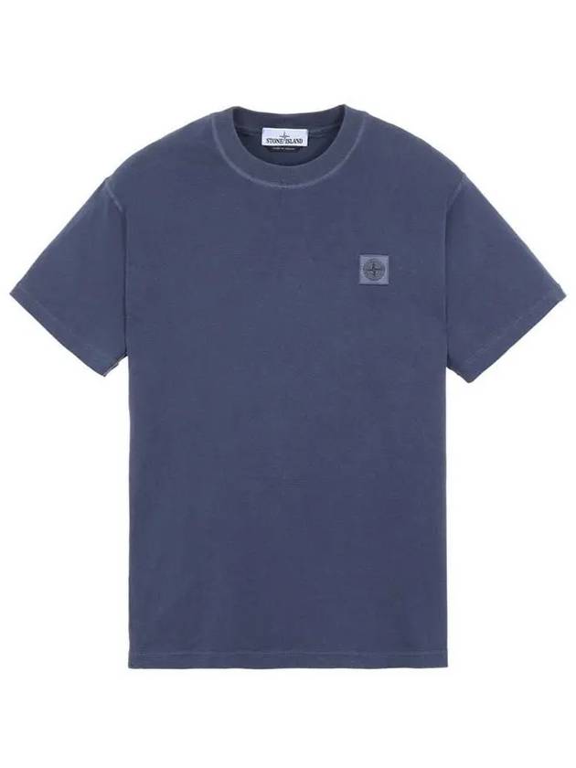 Logo Patch Chest Short Sleeve T-Shirt Navy - STONE ISLAND - BALAAN 2