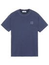 Logo Patch Chest Short Sleeve T-Shirt Navy - STONE ISLAND - BALAAN 2