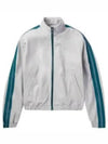 Striped Leather Bomber Jacket Grey - MARNI - BALAAN 2