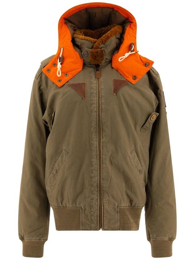 Contrast Hooded Bomber Jacket Green - POLO RALPH LAUREN - BALAAN 1