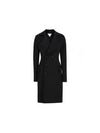 Women's Double Breasted Wool Coat Black - BOTTEGA VENETA - BALAAN 2