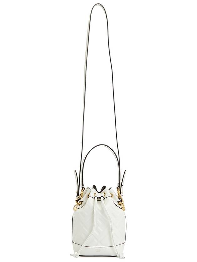 Mon Tresor FF Motif Leather Mini Bucket Bag White - FENDI - BALAAN 7