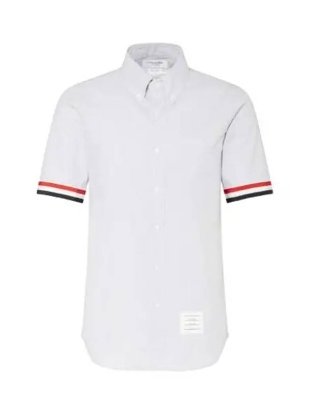 Men's Pincode Armband Short Sleeve Shirt Grey - THOM BROWNE - BALAAN 2