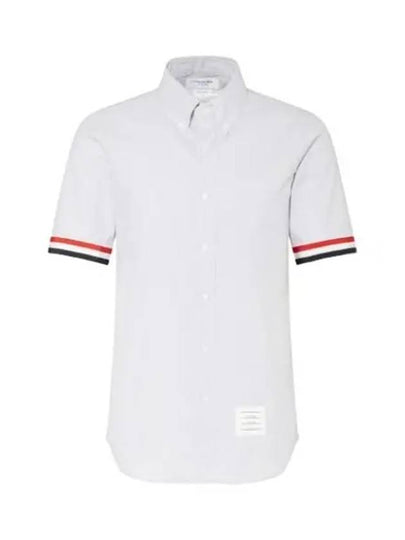 Men's Pincode Armband Short Sleeve Shirt Grey - THOM BROWNE - BALAAN 2