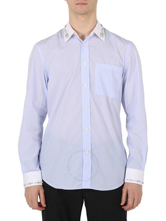 Men's Classic Striped Cotton Long Sleeve Shirt Palais Blue - BURBERRY - BALAAN 2