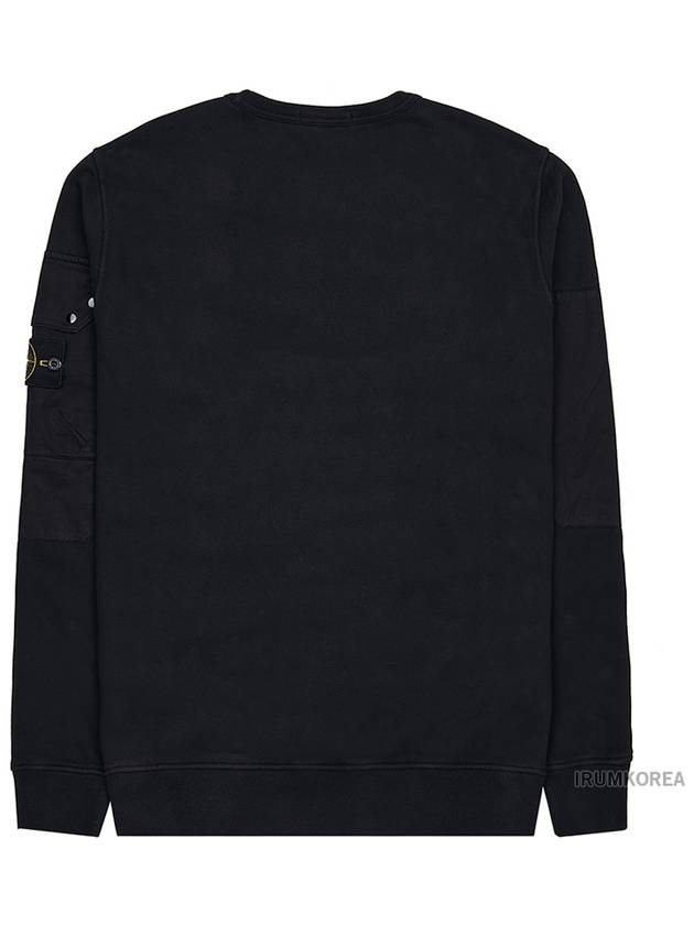 Brushed Organic Cotton Fleece Sweatshirt Black - STONE ISLAND - BALAAN 3