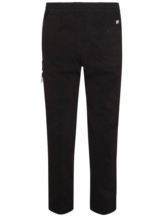 Linen Blend Cargo Straight Pants Black - CP COMPANY - BALAAN 3