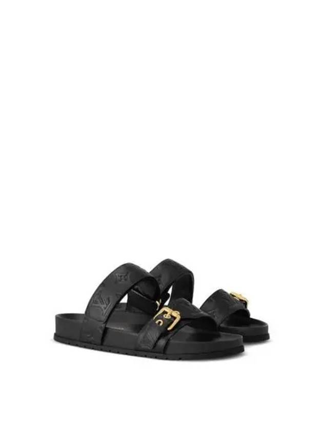 Bom Dia Flat Comfort Mule Black - LOUIS VUITTON - BALAAN 2