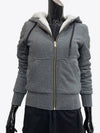 Fashion Bunny Fur Zip Up Hoodie Grey - MOOSE KNUCKLES - BALAAN 3