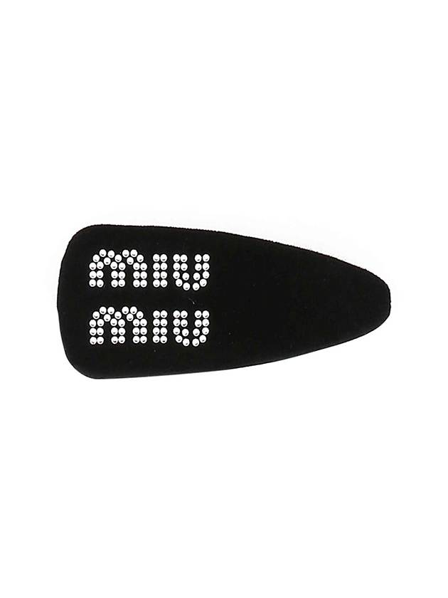 Velvet Hair Clip Black - MIU MIU - BALAAN 1