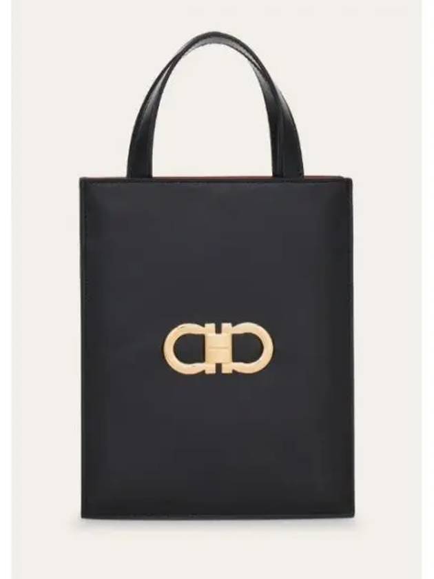 Mini Tote Bag Black - SALVATORE FERRAGAMO - BALAAN 2